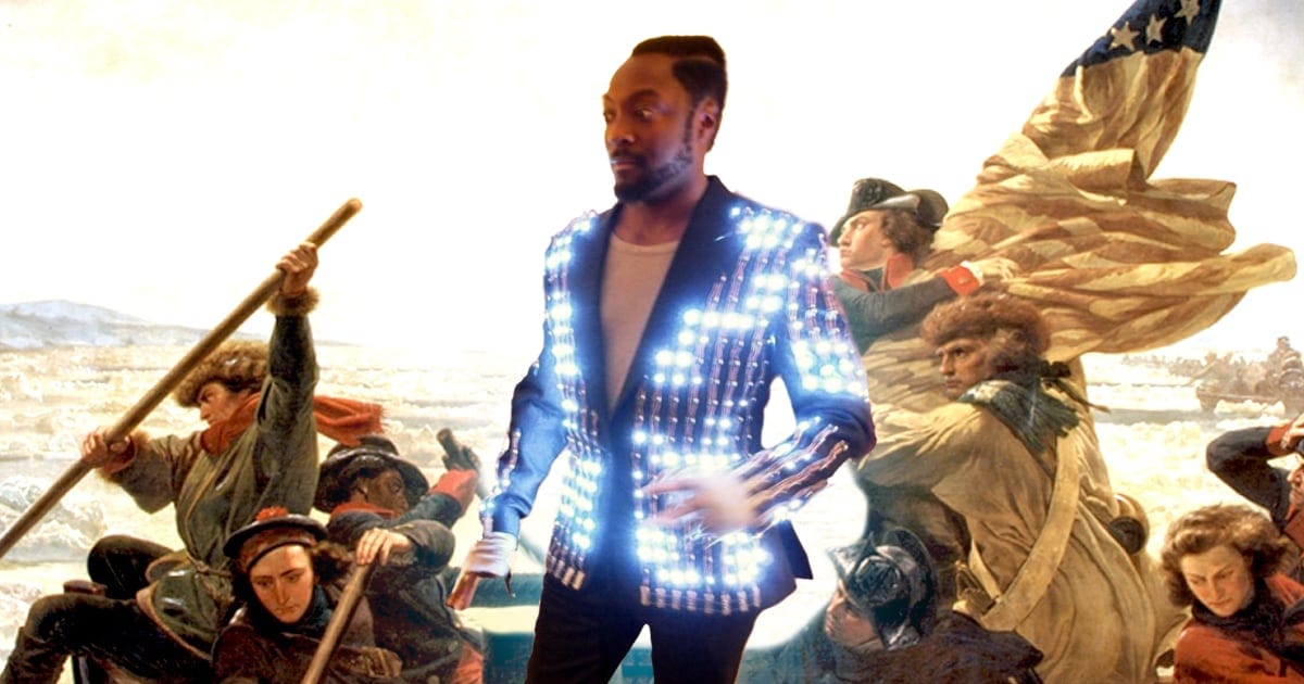 Will.i.am Photoshopped into Washington Crossing the Delaware.